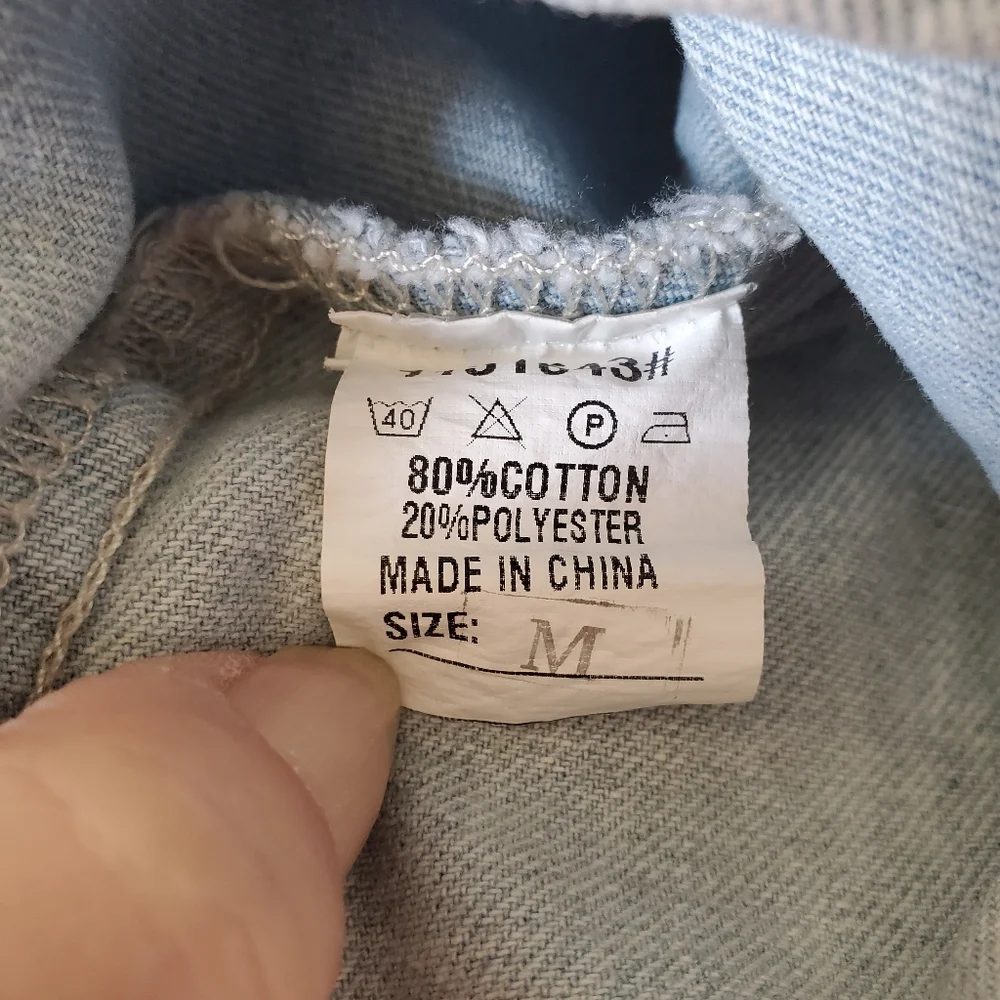 Womens Light Blue Denim Bib Overall Casual Dress Pockets‎ Size Medium